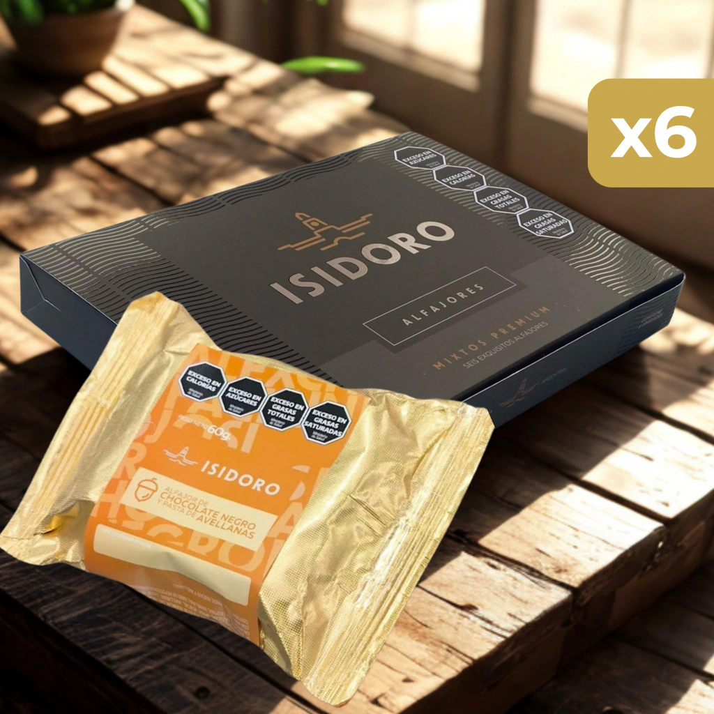 Alfajor AVELLANA-Relleno Pasta de Avellanas 60g x6 Unidades